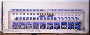 Voorheen ongeregistreerde architectonische tekeningen voor een winkel en een overdekte straat, ca. 1915 door Charles Rennie Mackintosh
