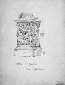 Schets van voetstuk, Kathedraal van Siena, 1891