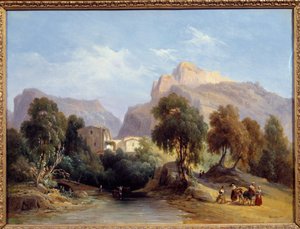 Een stationerij in de vallei van Saint Pons door Charles Renoux