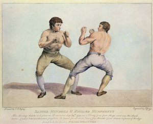 Bokswedstrijd tussen Daniel Mendoza en Richard Humphreys, 29 september 1790 door Charles Reuben Ryley