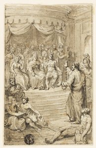 Paulus voor Festus en Agrippa door Charles Reuben Ryley