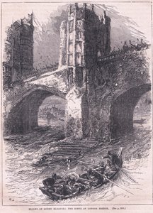 De vlucht van koningin Eleanor: scène op de London Bridge AD 1263 door Charles Ricketts