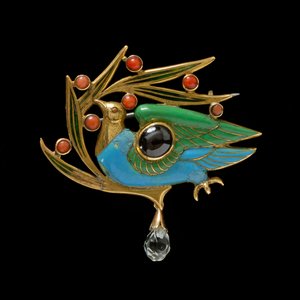 De Blauwe Vogel Broche