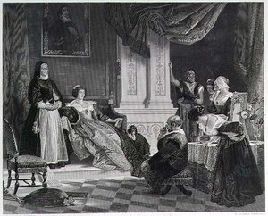 Sancho en de hertogin (gravure door R. Staines)