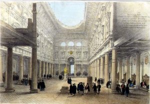 Ontwerp voor de Royal Exchange-interieur, kijkend naar het westen