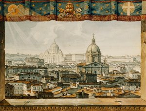 Rome vanaf de Trinita dei Monti door Charles Robert Cockerell