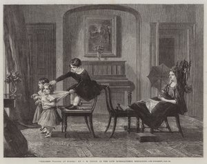 Kinderen spelen Paardje, in de late Internationale Tentoonstelling door Charles Robert Leslie