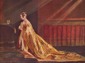 Koningin Victoria in de kroningsgewaden, 1838