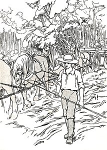 Een kolonist die zijn land opruimt, 1912 door Charles Robinson