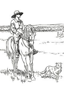 Een schapenstation in Australië, 1912 door Charles Robinson