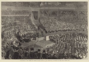 Installatie van de Prins van Wales als Grootmeester van de Vrijmetselaars van Engeland in de Royal Albert Hall
