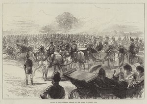 Review van de Household Brigade door de koningin, in Bushey Park door Sir John Charles Robinson