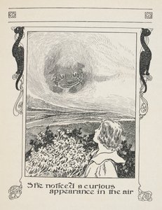 Ze merkte een merkwaardig verschijnsel in de lucht. Alice en de Cheshire kat door Charles Robinson