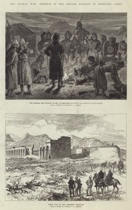 De Afghaanse Oorlog, verdediging van de Britse Positie bij Sherpore, Cabul door Sir John Charles Robinson