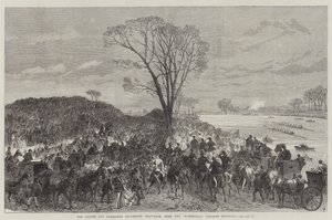 De Oxford en Cambridge Universiteit Bootrace, vanaf de Sandhills, tegenover Chiswick door Sir John Charles Robinson
