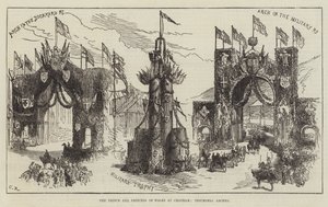 De prins en prinses van Wales in Chatham, triomfbogen
