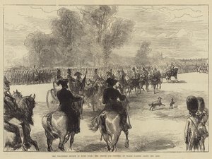 De vrijwilligersparade in Hyde Park, de prins en prinses van Wales passeren de linie door Sir John Charles Robinson