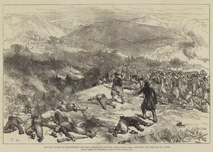 De Oorlog, Slag bij Kniejesevacz, de Eerste Brigade Infanterie, onder Hafiz Pasha, valt de Serviërs aan in een bos