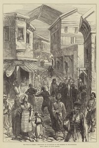 De oorlog in Turkije, executie van Bulgaren in de straten van Philippopolis door Sir John Charles Robinson