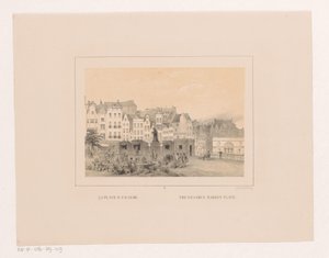 Gezicht op de Grotemarkt te Rotterdam door Charles Rochussen