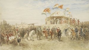 Het vertrek van het Spaanse garnizoen uit Den Bosch na de overgave aan Frederik Hendrik in 1629