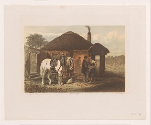 Hoefsmid in gesprek met man door Charles Rochussen