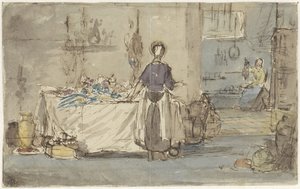 Keukeninterieur door Charles Rochussen