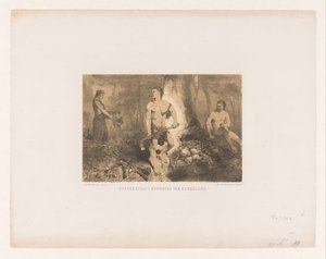 Mannen, vrouw en kind in bos