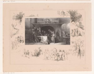 Ridders rondom een tafel door Charles Rochussen