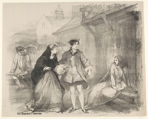 Scène uit toneelstuk De kaartlegster door Charles Rochussen