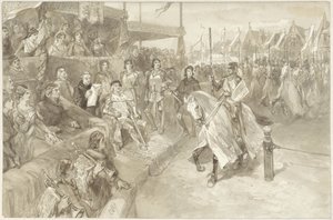 Toernooispel te Haarlem, illustratie van episode uit De Roos van Dekama door Charles Rochussen