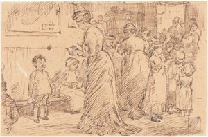 Een stationsbuffet door Charles Samuel Keene