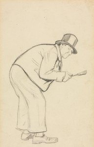 Studie voor "Een vrouwenhater" door Charles Samuel Keene