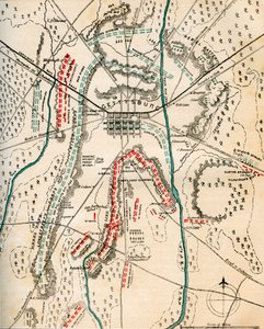 Kaart van de Slag bij Gettysburg, Pennsylvania, 1-3 juli 1863, 1862-1867 door Charles Sholl