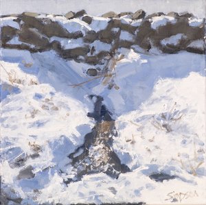 Sneeuw langs de weg, 2016 (olieverf op doek) door Charles Simpson