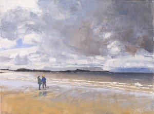 Twee figuren, 2017 (olieverf op doek) door Charles Simpson