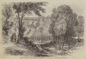 Uitzicht in het nieuwe openbare park in Blackburn door Charles Singleton Haworth