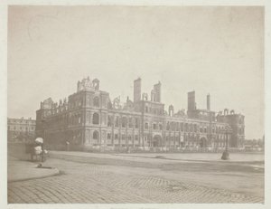 Paris Fire (De gevel van het stadhuis), uit de serie "Paris Incendié". door Charles Soulier