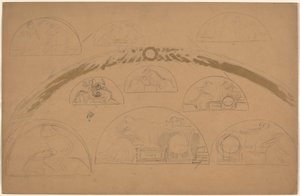 Studies voor Lunetten [recto] door Charles Sprague Pearce