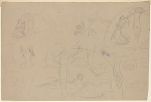 Studies voor een lunet (verso)