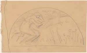 Studie voor een lunet (recto) door Charles Sprague Pearce