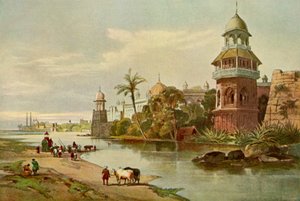 Delhi - Het Paleis van de Koning vanaf de Rivier, 1840s, 1901 door Charles Stewart Hardinge