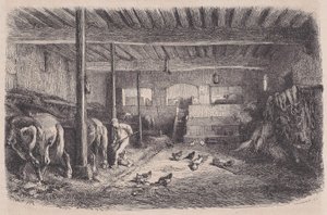 Een Stal, uit Magasin Pittoresque door Charles Tamisier