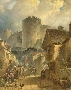 Conway Castle, Noord-Wales, 1861 door Charles Tattershall I Dodd