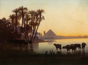 Langs de Nijl bij Gyzeh, c.1850s door Charles Theodore Frere