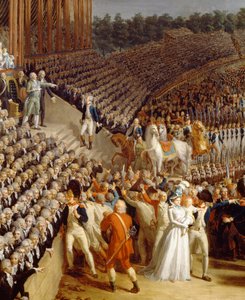 De viering van de Federatie, Champs de Mars, Parijs (detail) door Charles Thevenin