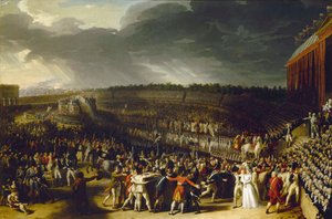 Het feest van de federatie op Champ de Mars op 14 juli 1790, 1792 door Charles Thevenin
