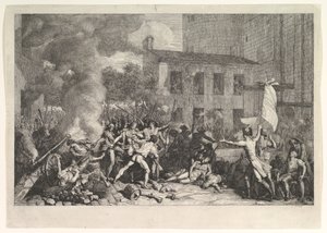 De Bestorming van de Bastille op 14 juli 1789 door Charles Thevenin