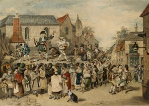 Een kermis in Woodstock, 1838 door Charles Turner