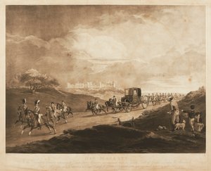 Koning George III in zijn koets door Charles Turner